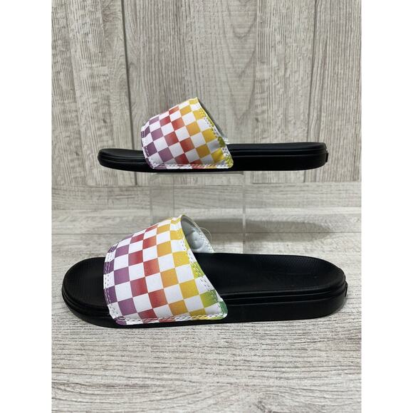 New Vans Range Slide On Slides/Sandals Women’s Size 7 ( Rainbow Check) - Picture 1 of 6